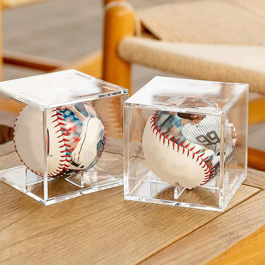 Clear Baseball Box Display Acrylic Transparent Baseball Organizer Case