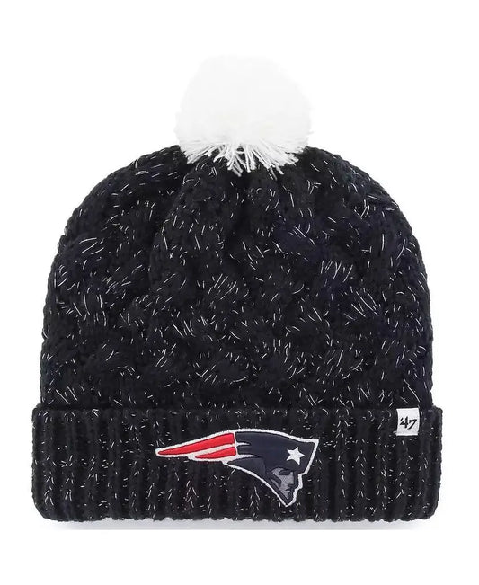 '47 Brand | Women's Navy New England Patriots Fiona Logo Cuffed Knit Hat with Pom