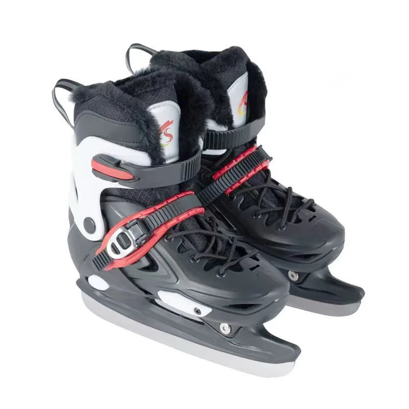 Children's Hardshell Skates, Plus Warm Fleece Speed Skates Shoes, Adult Skates, Real Skates,