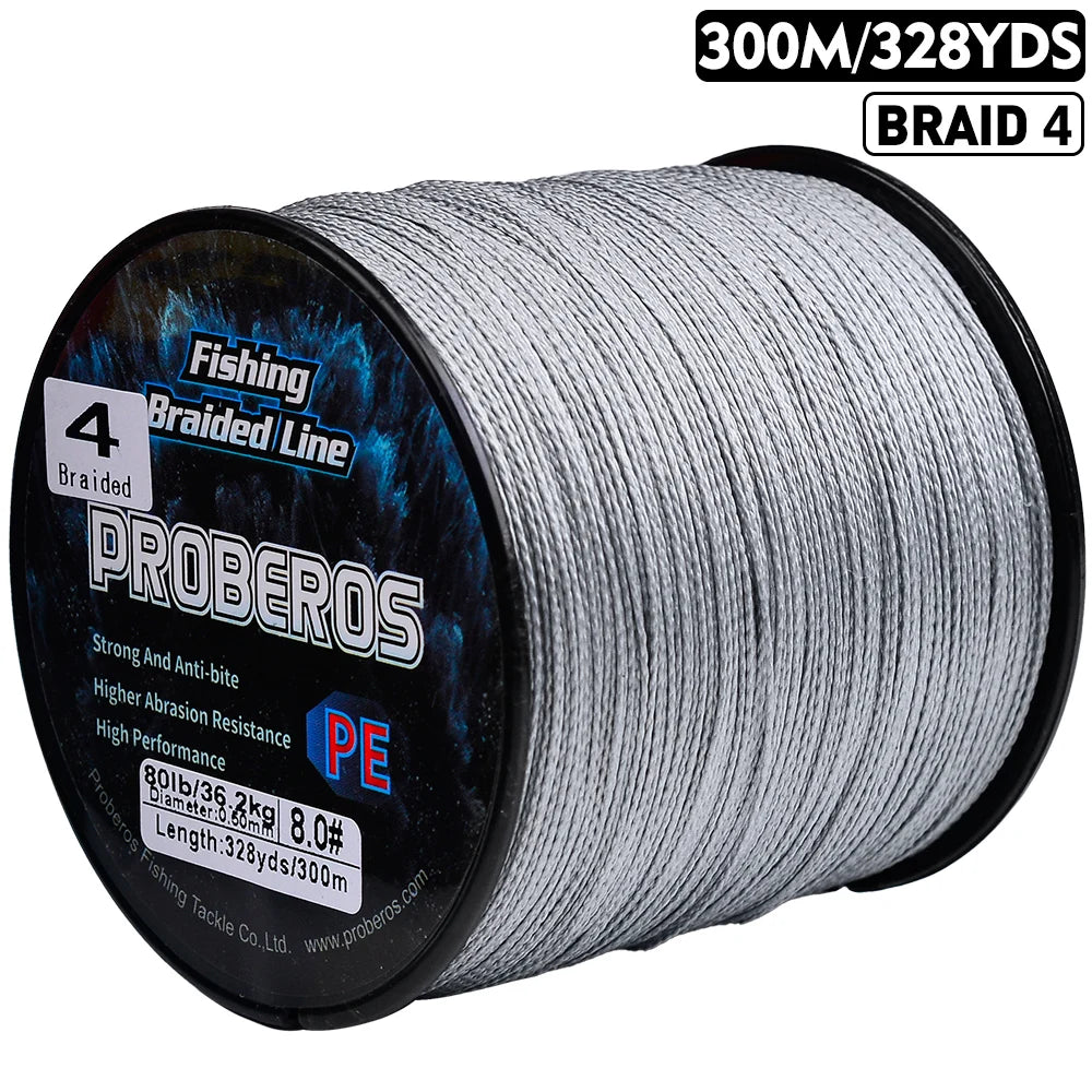 PROBEROS 300M 4 Strands Braided Multifilament Fishing Line