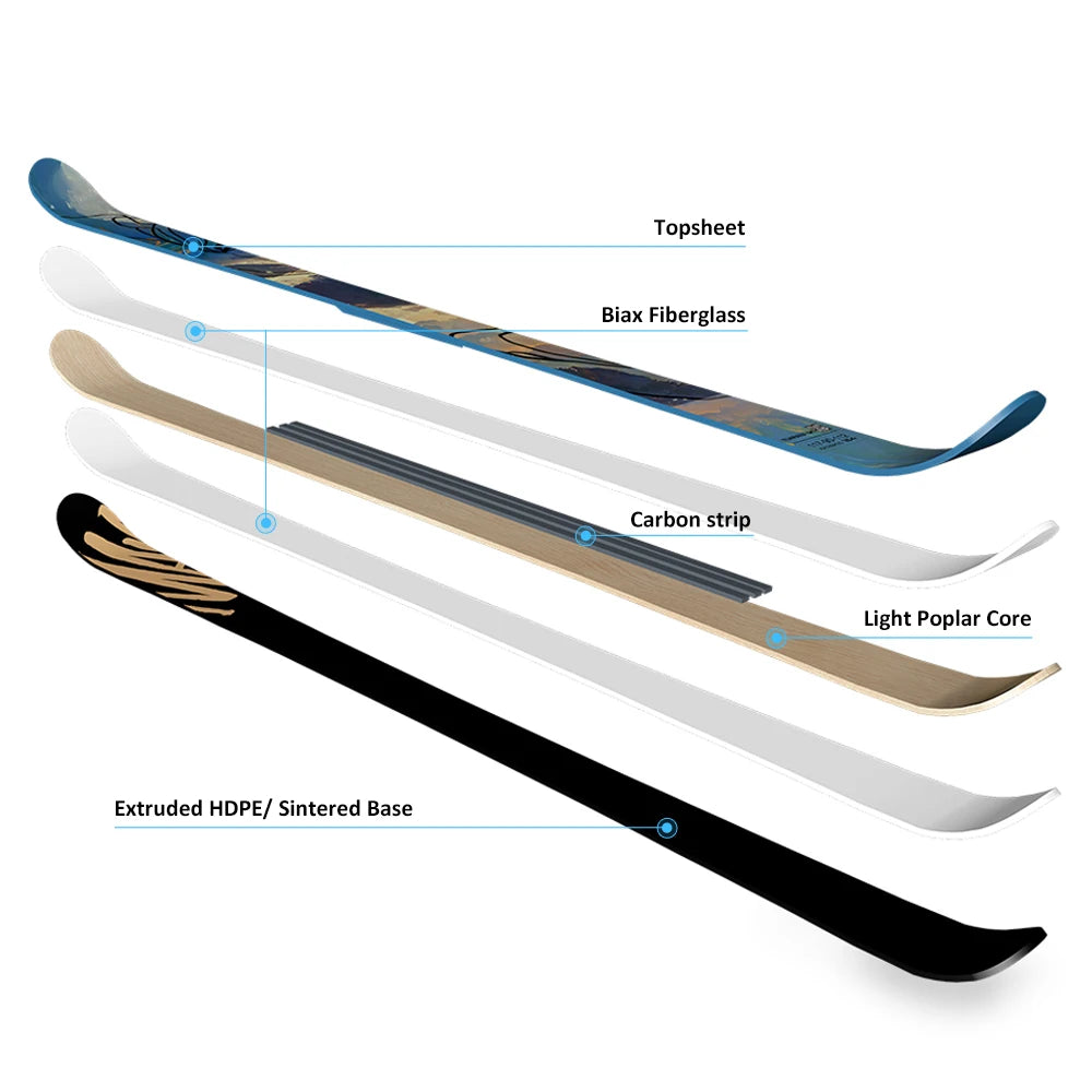 New Season Soft Light Durable Park All Mountain Rail Jib Freestyle Skis Twin Tip Alpine Ski