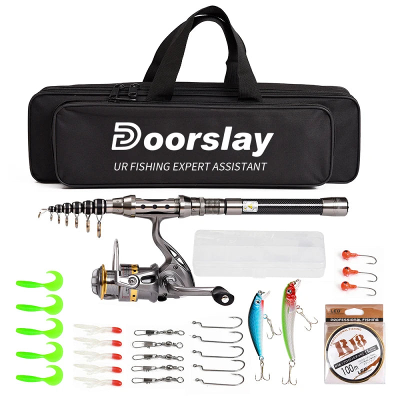 Telescopic Fishing Rod and Reel Combo Full Kit