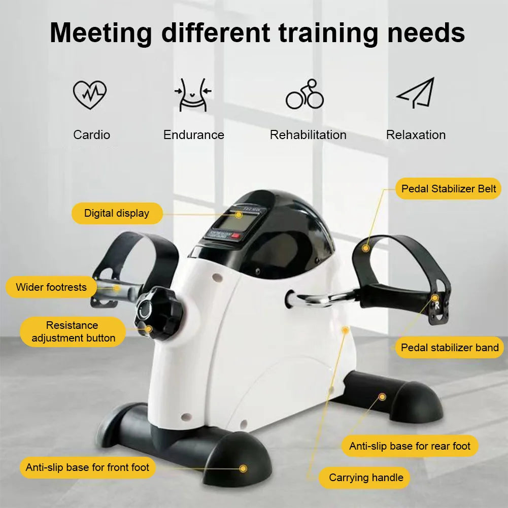 Mini Exercise Bike Arm and Leg Trainer Adjustable  Exercise Machine LCD Display Portable Pedal Trainer for Home Office