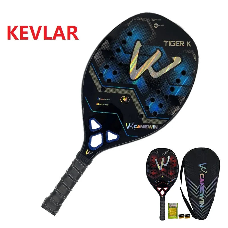TIGER Kevlar Camewin Beach Tennis Racket Adult Professional Carbon Frame