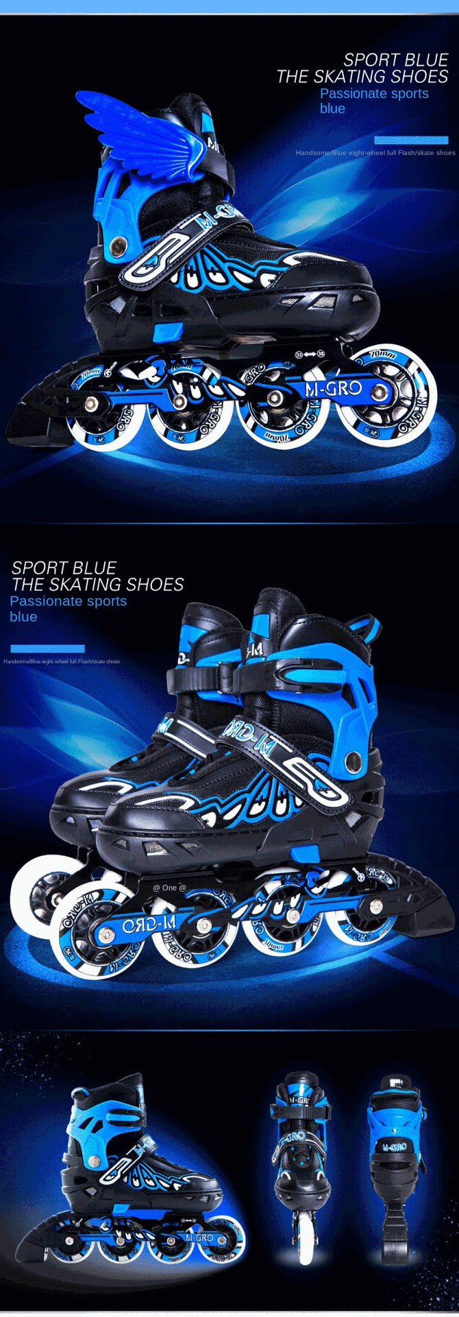 Adult the Skating Shoes Student Flash Adjustable Roller Skates  Foam Wheel Men and Women