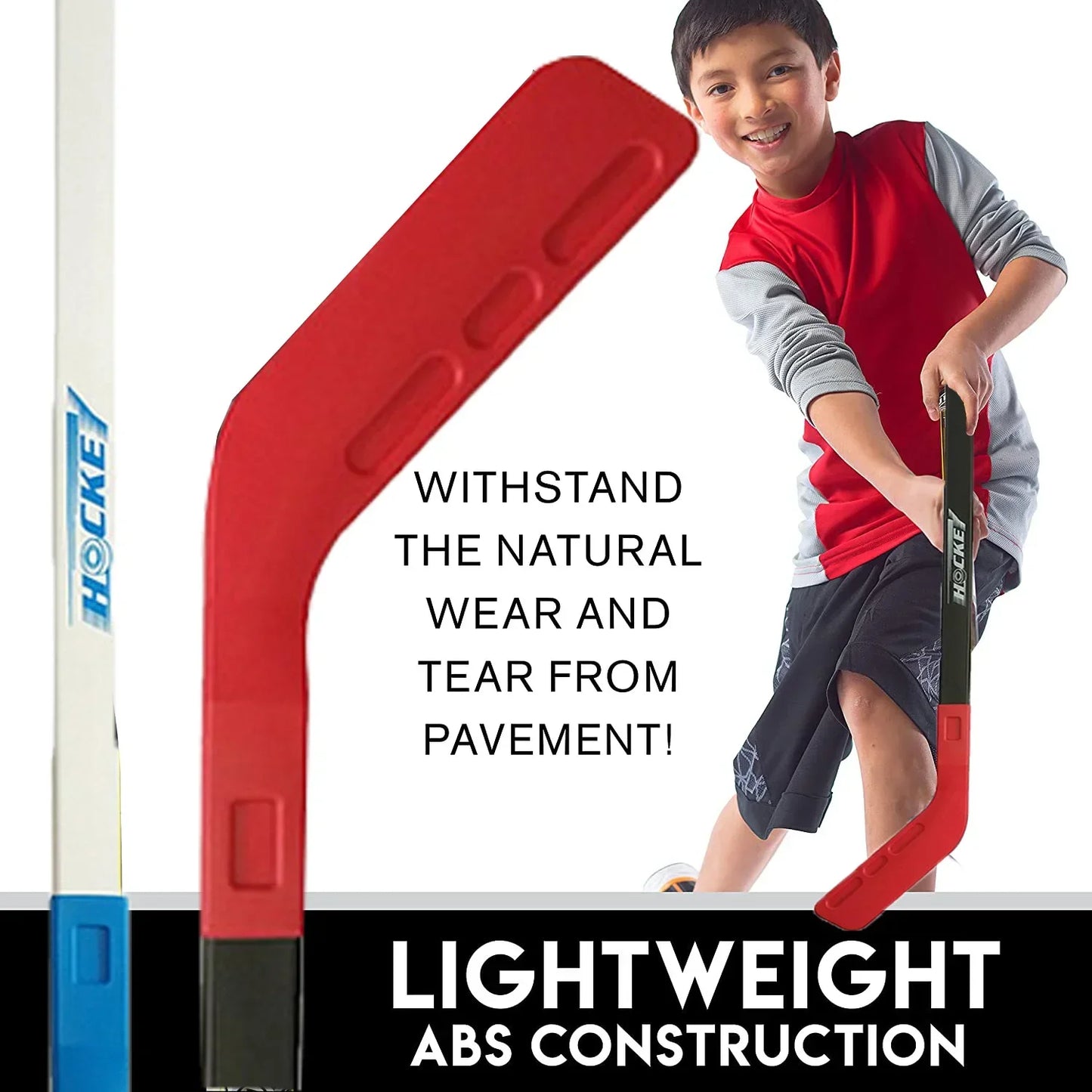 A Set Children's Toy Pulley Ice Hockey 72CM Plastic Hockey Stick Children's Outdoor Sports Toy