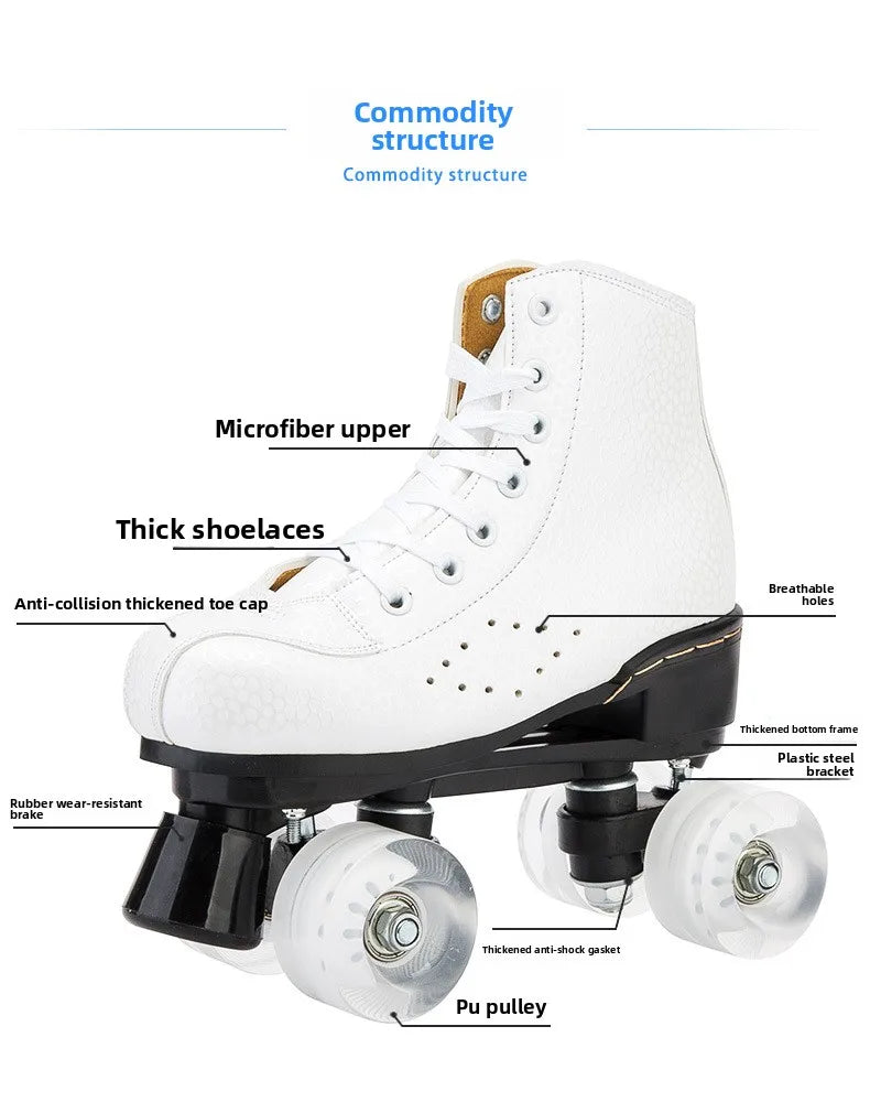 New Double Row Roller Skates Four-Wheel  Inline Skates for Men, Women, Adults, and Children