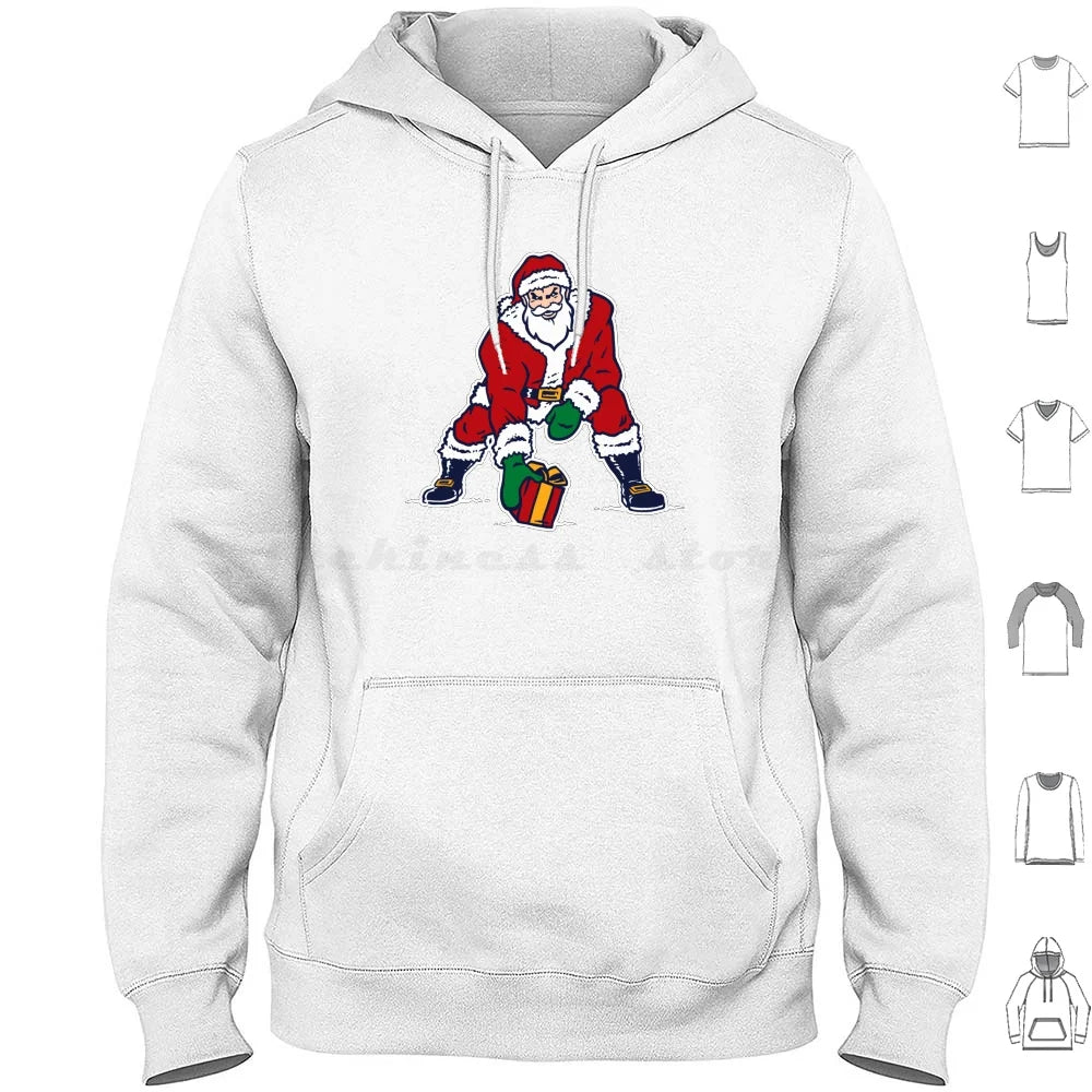 Old School Patriots Santa Logo Hoodies Long Sleeve Santa Santa Claus Christmas Football