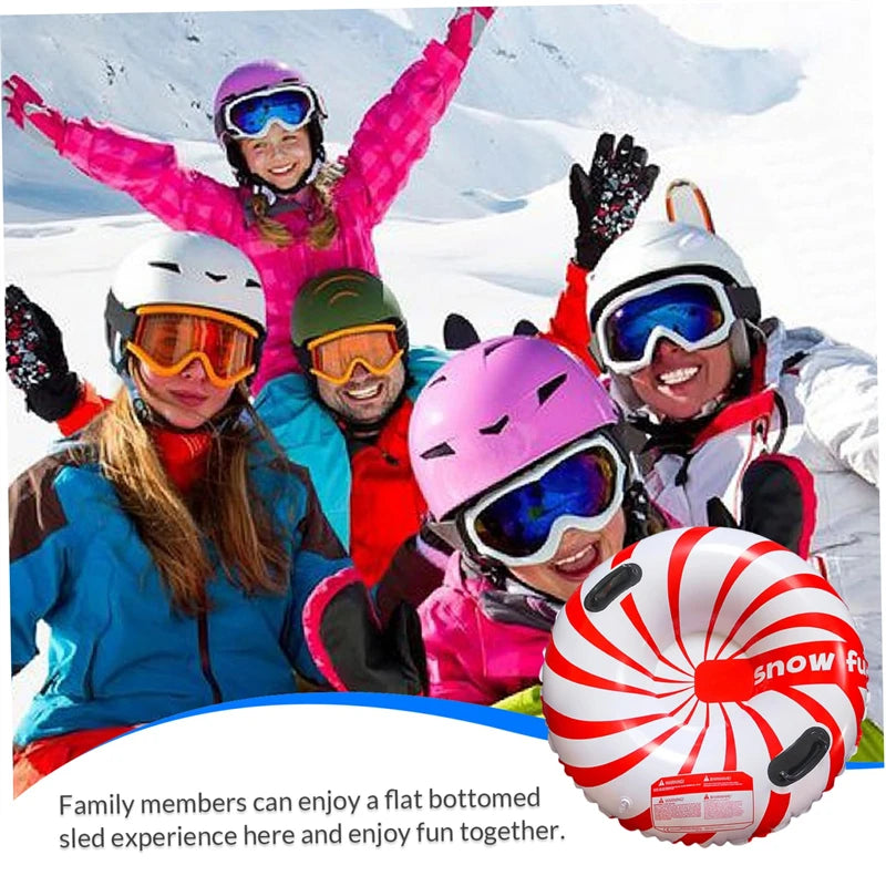 Snow Tube, Leakproof Thickened Wear-Resistant Heavy Duty Hard Bottom Sleds Snow with Handles