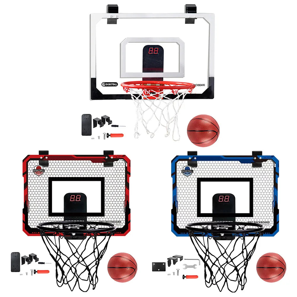 Kids Mini Basketball Hoop With Electronic Scoreboard Ball Sport Backboard Outdoor Indoor