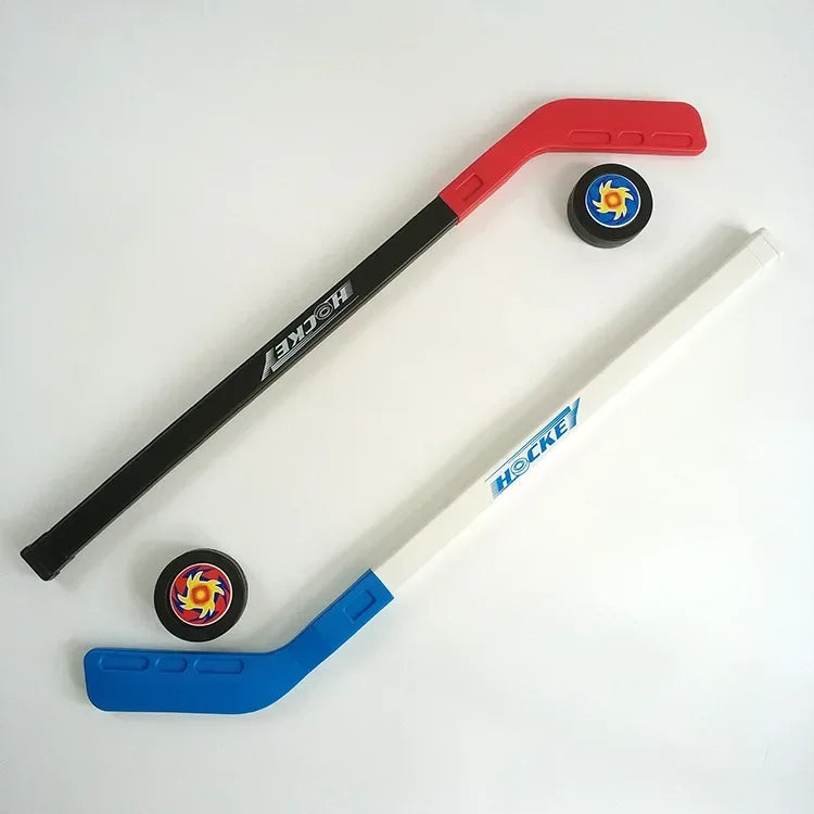 A Set Children's Toy Pulley Ice Hockey 72CM Plastic Hockey Stick Children's Outdoor Sports Toy