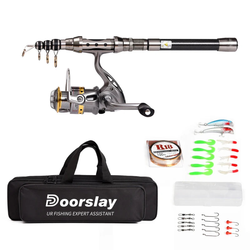 Telescopic Fishing Rod and Reel Combo Full Kit