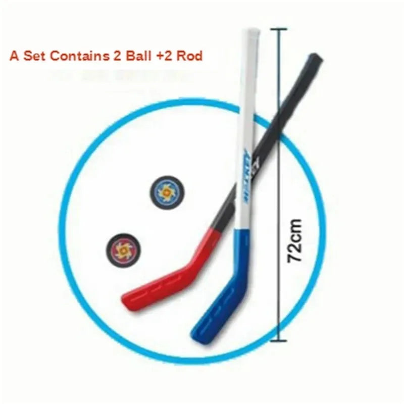 A Set Children's Toy Pulley Ice Hockey 72CM Plastic Hockey Stick Children's Outdoor Sports Toy
