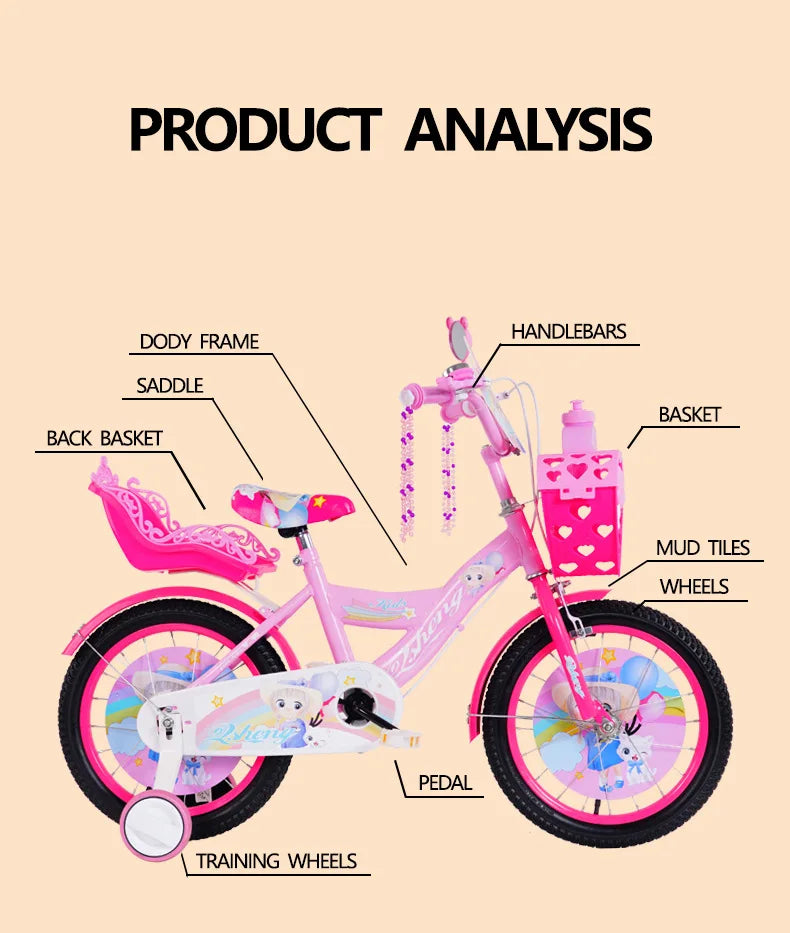 Children's Bicycle Boys and Girls 3 Years Old 5 Years Old 9 Years Old