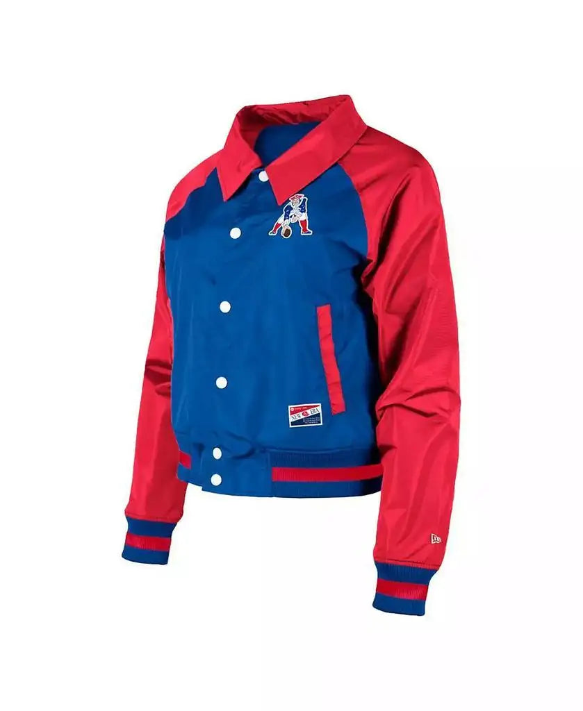 New Era | Women's Royal New England Patriots Coaches Raglan Full-Snap Jacket