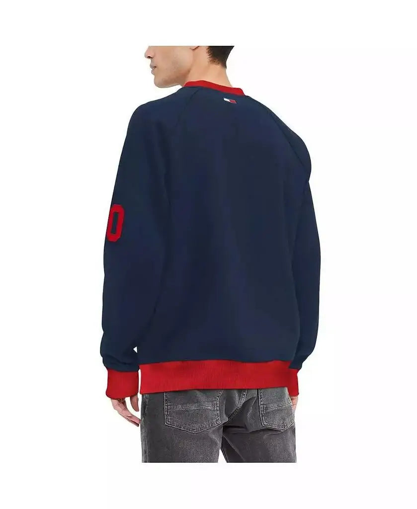 Tommy Hilfiger Men's Navy Raglan Pullover Tri-Blend Sweater for New England Patriots Fans