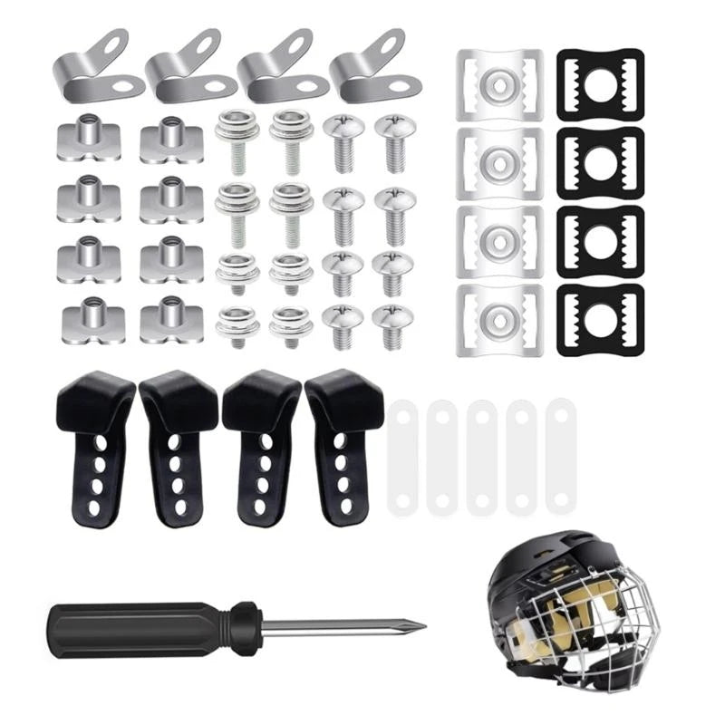 652F 31Pcs Football Helmets Repair kits Football Helmets Hardware kits Hockey Helmets Replacement Part for Hockey Baseball Sport