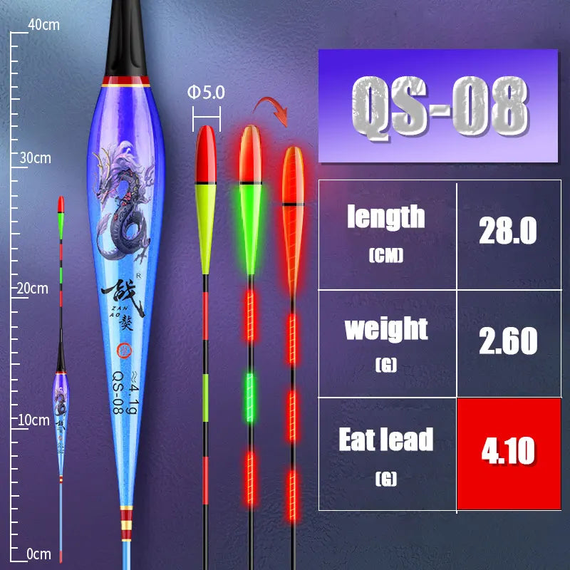 Night Fishing Float Electronic Gravity Induction Color Change LED 2 Bullet Bullet Eye-Catching