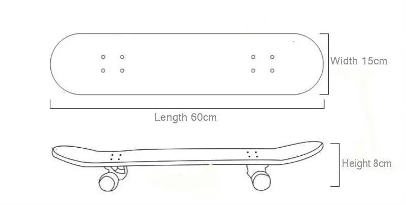 60CM Kids Skateboarding Cartoon Skateboard Dinosaur Spider Longboard Marple Double Rocker
