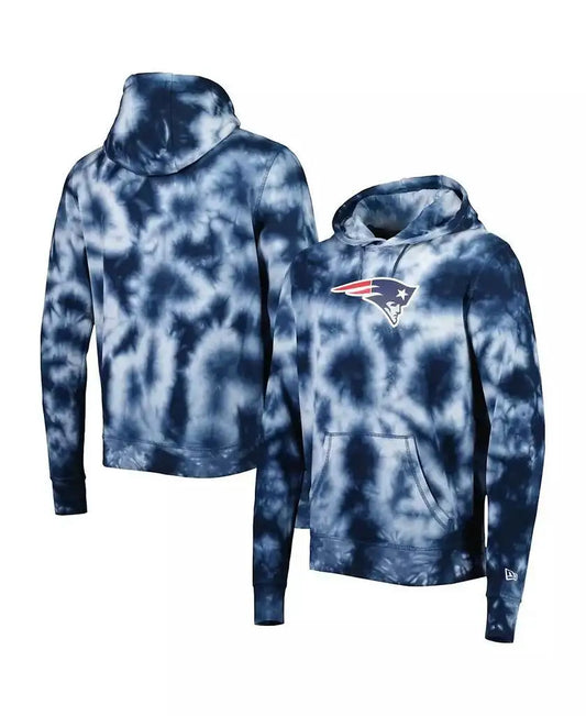 New Era | Men's Navy New England Patriots Team Tie-Dye Pullover Hoodie