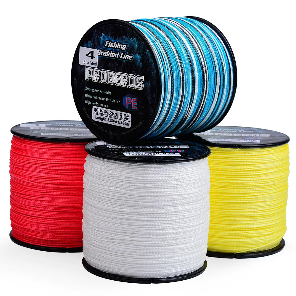 PROBEROS 300M 4 Strands Braided Multifilament Fishing Line