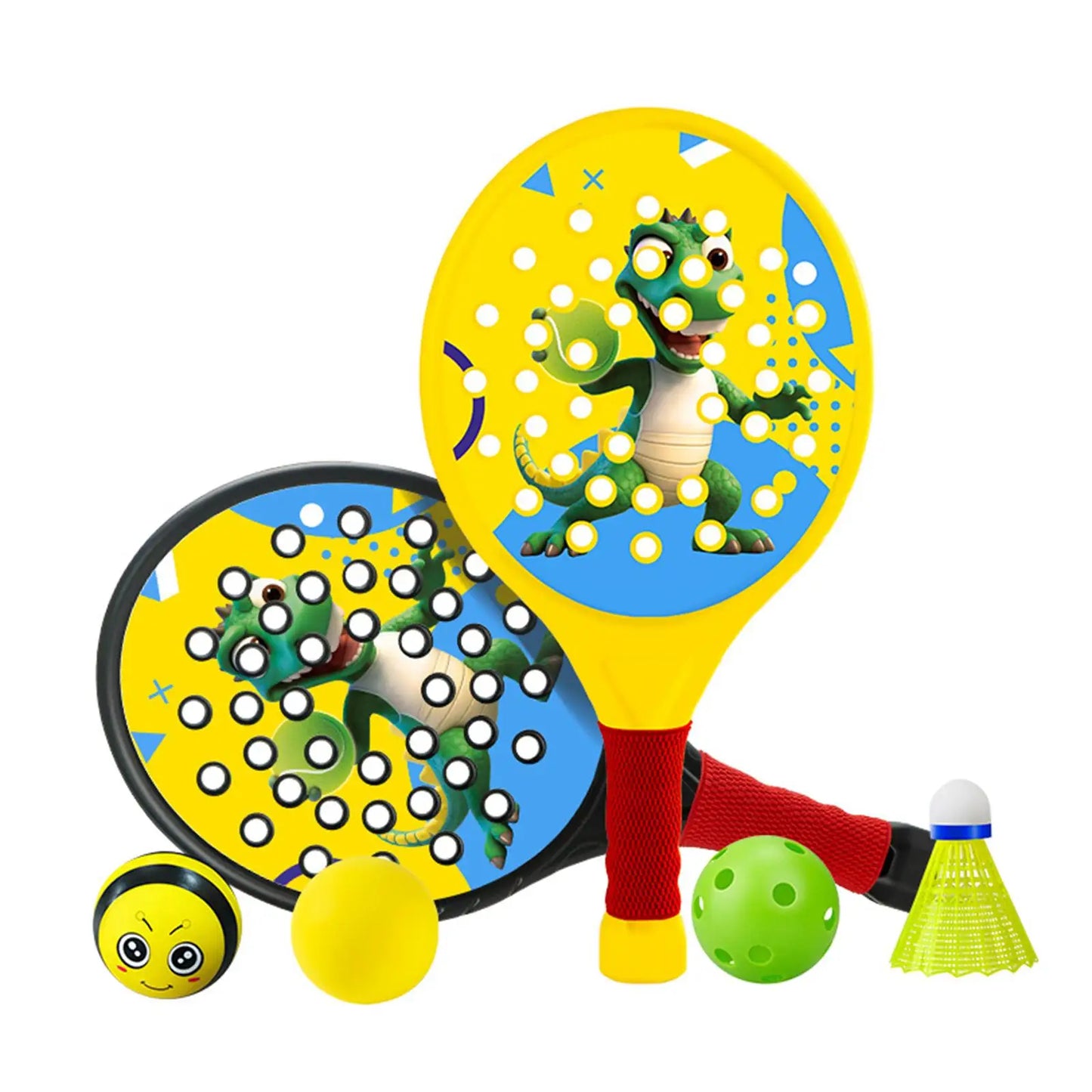 2Pcs Kids Padel Rackets Paddles Set Stylish Sweat Absorbing Gripping Paddle Tennis  for Beginners Kids Sports
