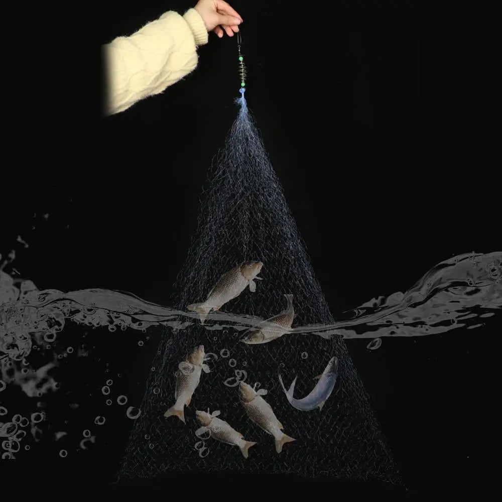 11 Size Fishing Net Trap Mesh Luminous Bead Netting Sea Fish Net