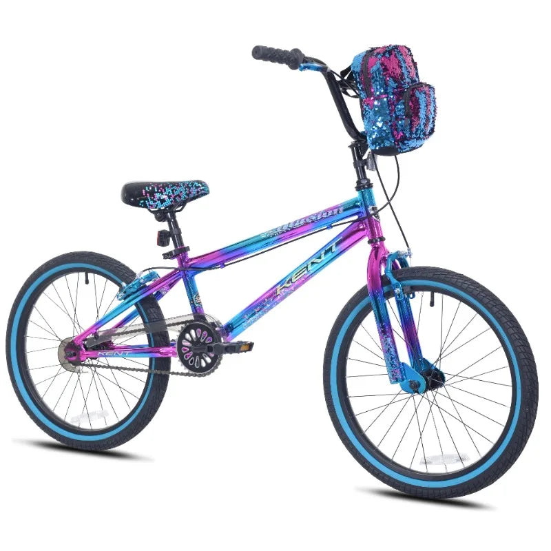 20" Kent Illusion BMX Bicycle, Fits Riders 4'2"-5', Blue/Purple, Child, Unisex