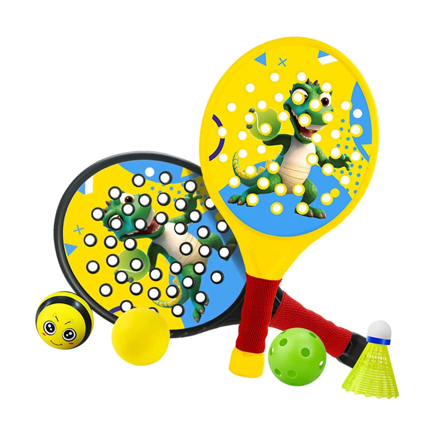 2Pcs Kids Padel Rackets Paddles Set Stylish Sweat Absorbing Gripping Paddle Tennis  for Beginners Kids Sports
