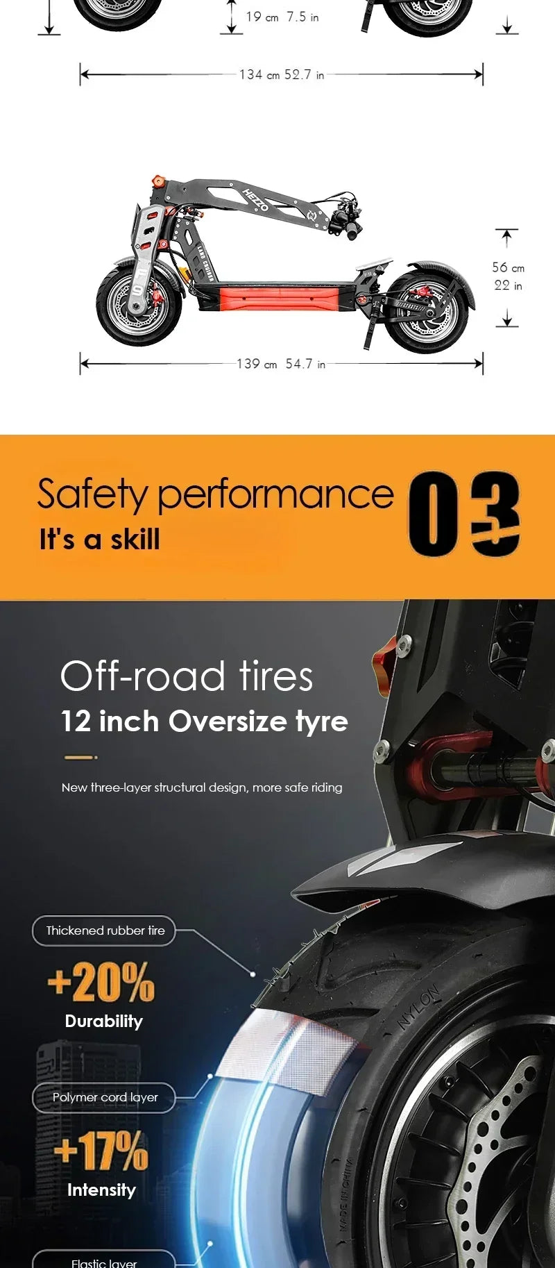 HEZZO 60V 8000W 62.5MPH Off-road Electric Scooter