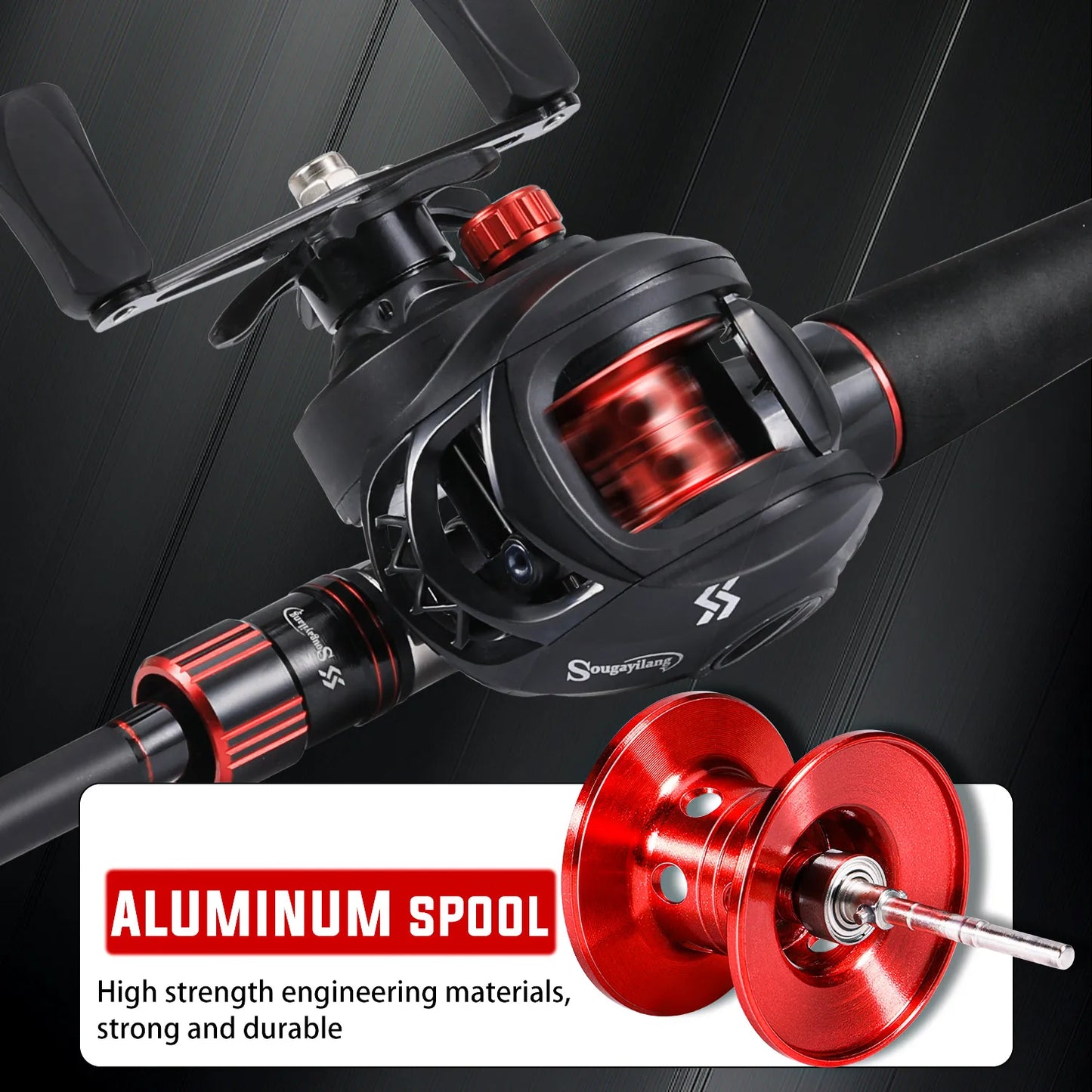 Sougayilang Fishing Rod Reel Combo 1.8~2.1m Carbon Fiber Casting Rod