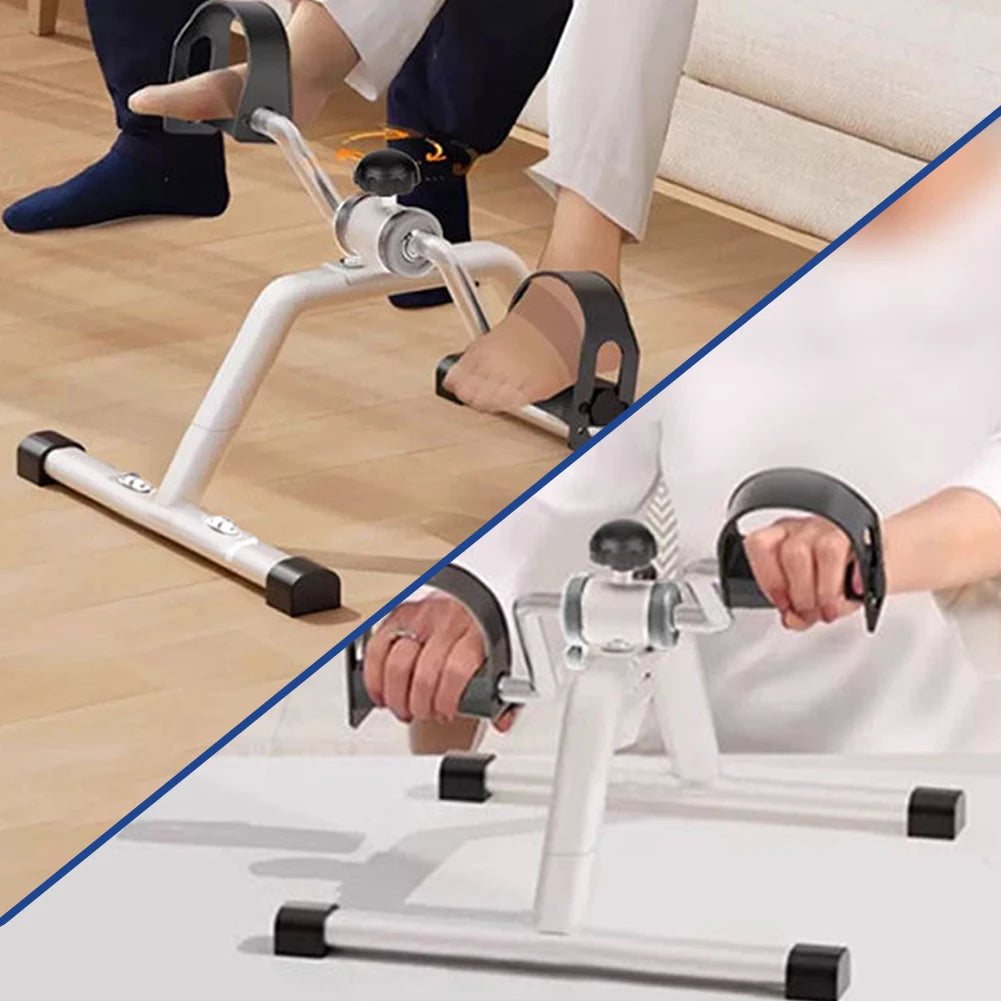 Folding Portable Foot Pedal Exerciser with Adjustable Resistance Stationary Exercise Bike for Indoor Physical Therapy