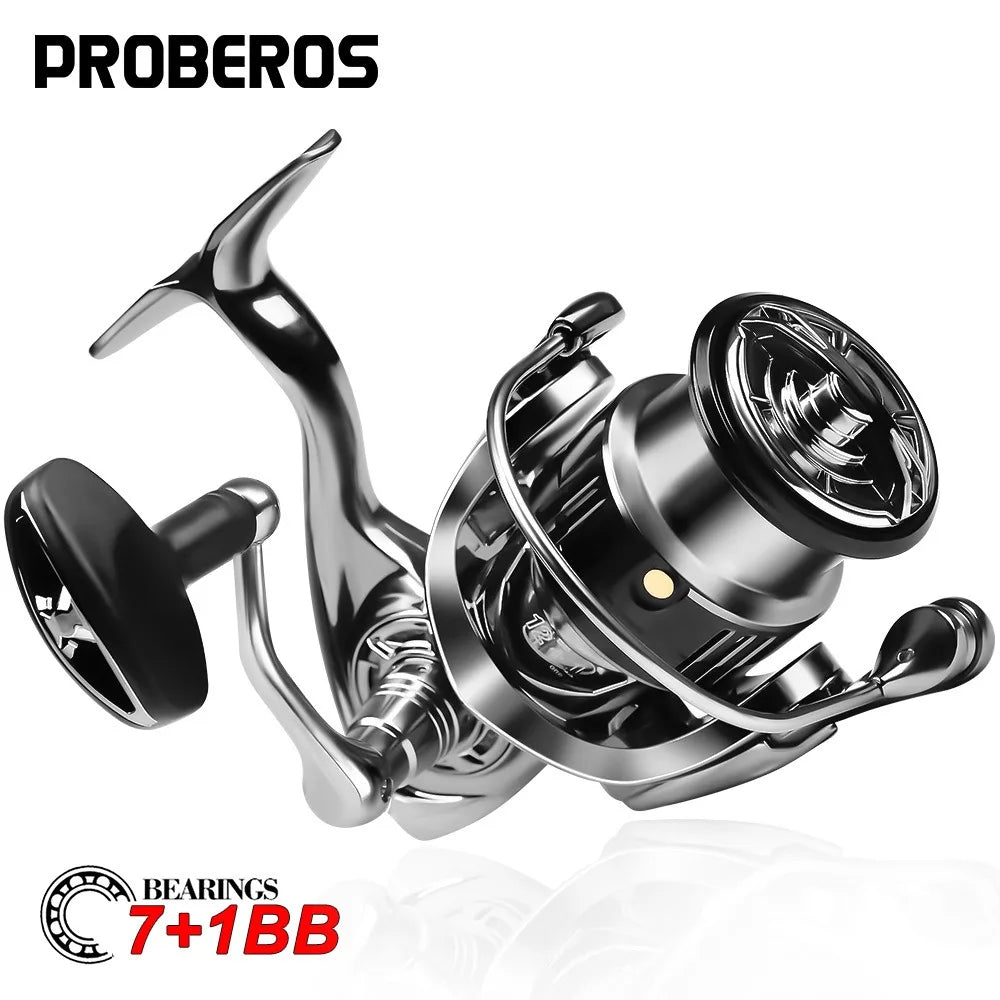 Spinning Reel 1000S 2000S 2500S 3000S CNC Metal Rocker Arm Casting  5.5:1 Gear Ratio 7+1BB Fishing Tackle