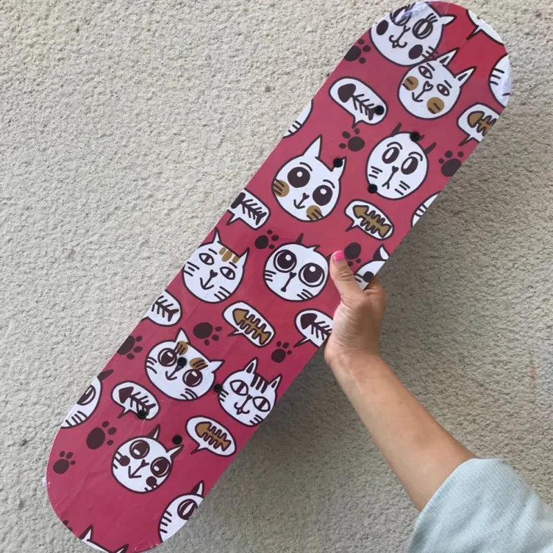 60CM Kids Skateboarding Cartoon Skateboard Dinosaur Spider Longboard Marple Double Rocker