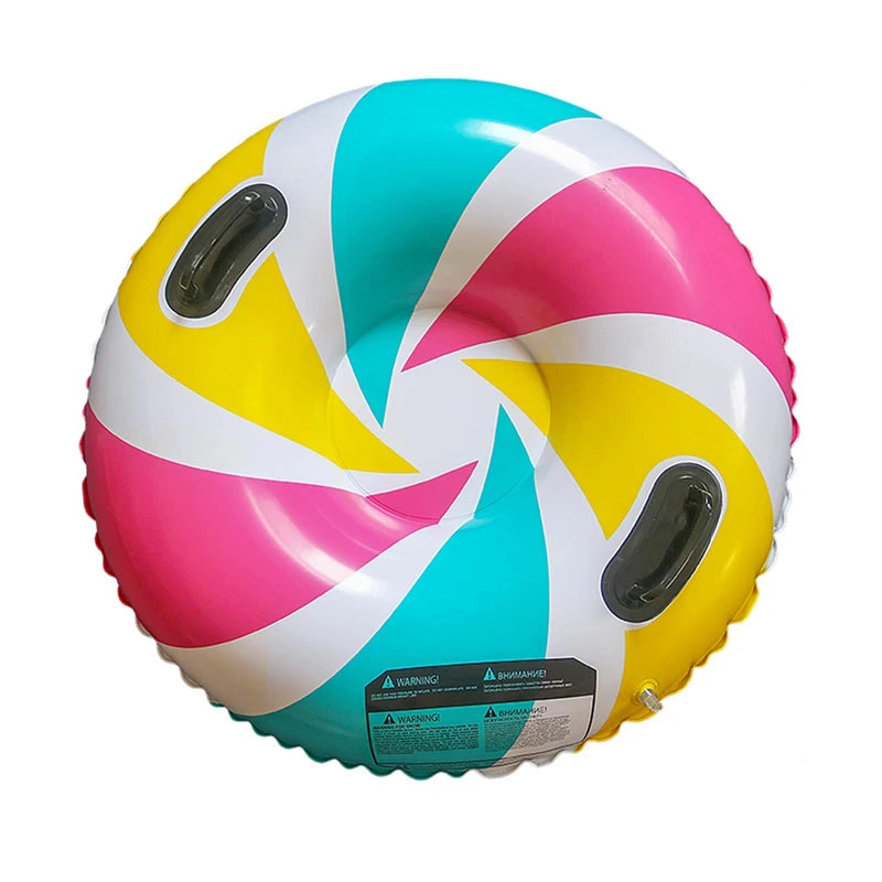 Snow Tube, Leakproof Thickened Wear-Resistant Heavy Duty Hard Bottom Sleds Snow with Handles