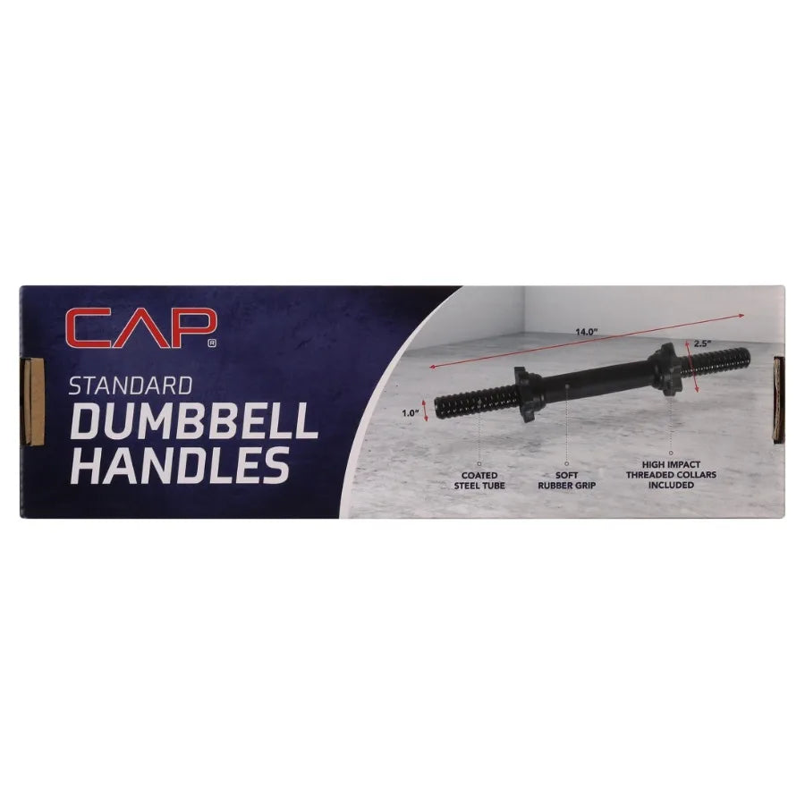 Standard 14" Threaded Dumbbell Handle Set, Black