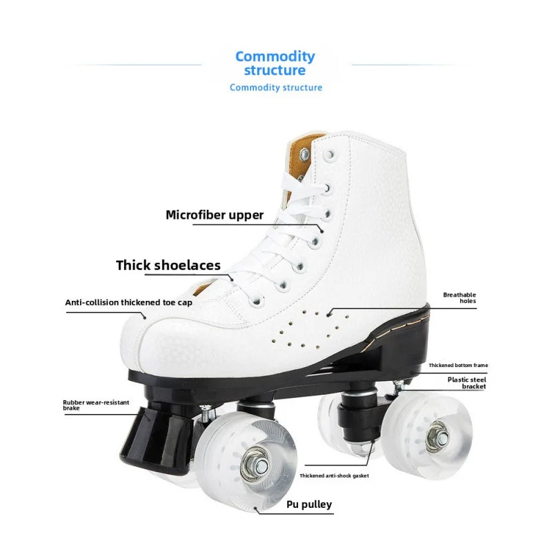New Double Row Roller Skates Four-Wheel  Inline Skates for Men, Women, Adults, and Children