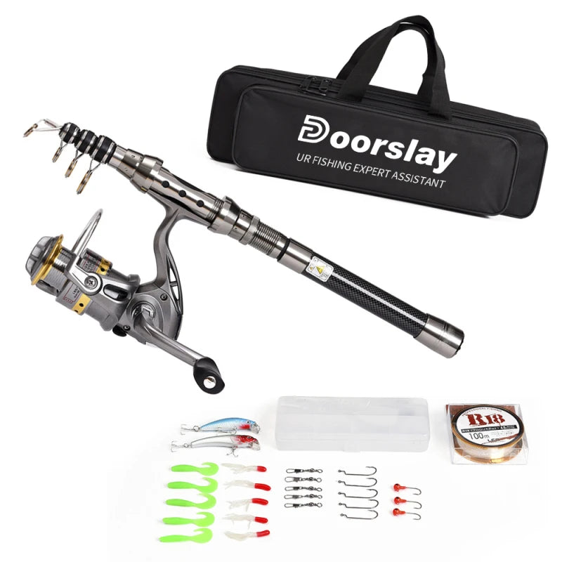 Telescopic Fishing Rod and Reel Combo Full Kit