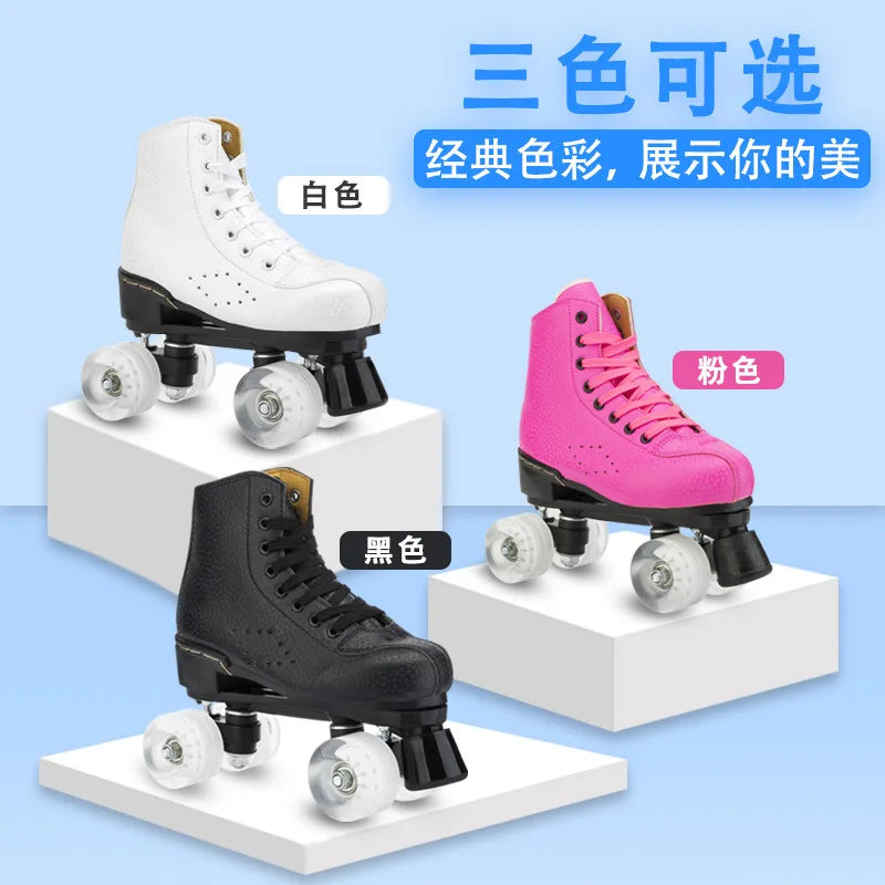 New Double Row Roller Skates Four-Wheel  Inline Skates for Men, Women, Adults, and Children
