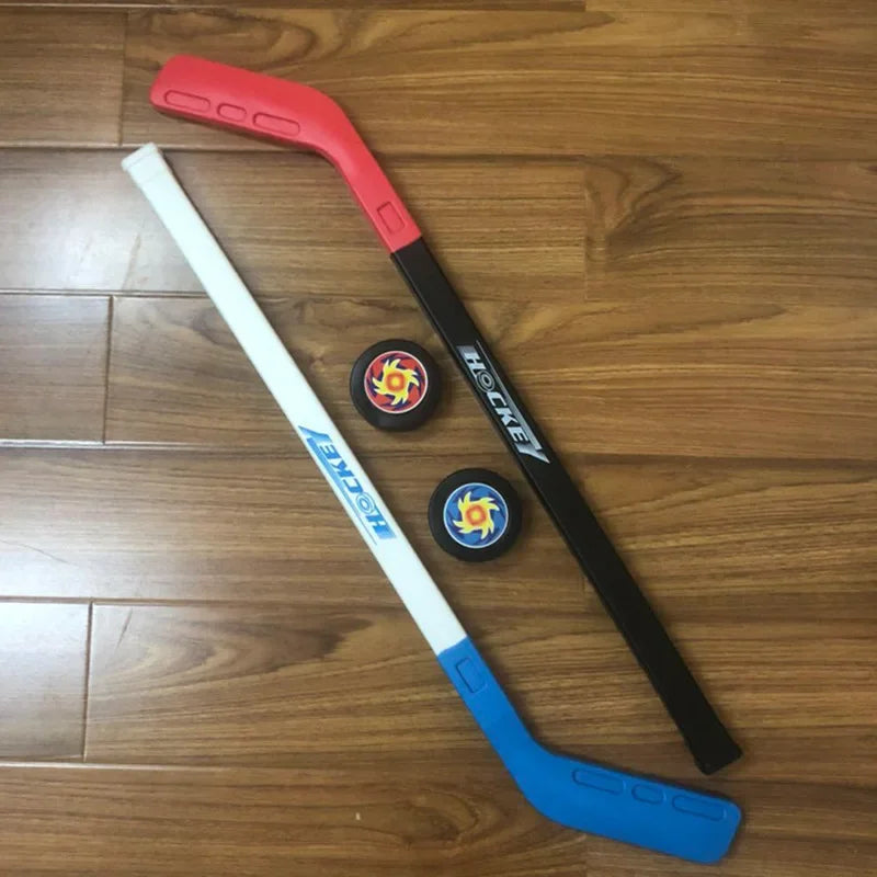 A Set Children's Toy Pulley Ice Hockey 72CM Plastic Hockey Stick Children's Outdoor Sports Toy