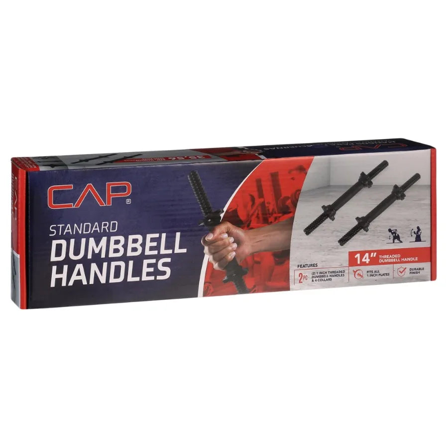 Standard 14" Threaded Dumbbell Handle Set, Black