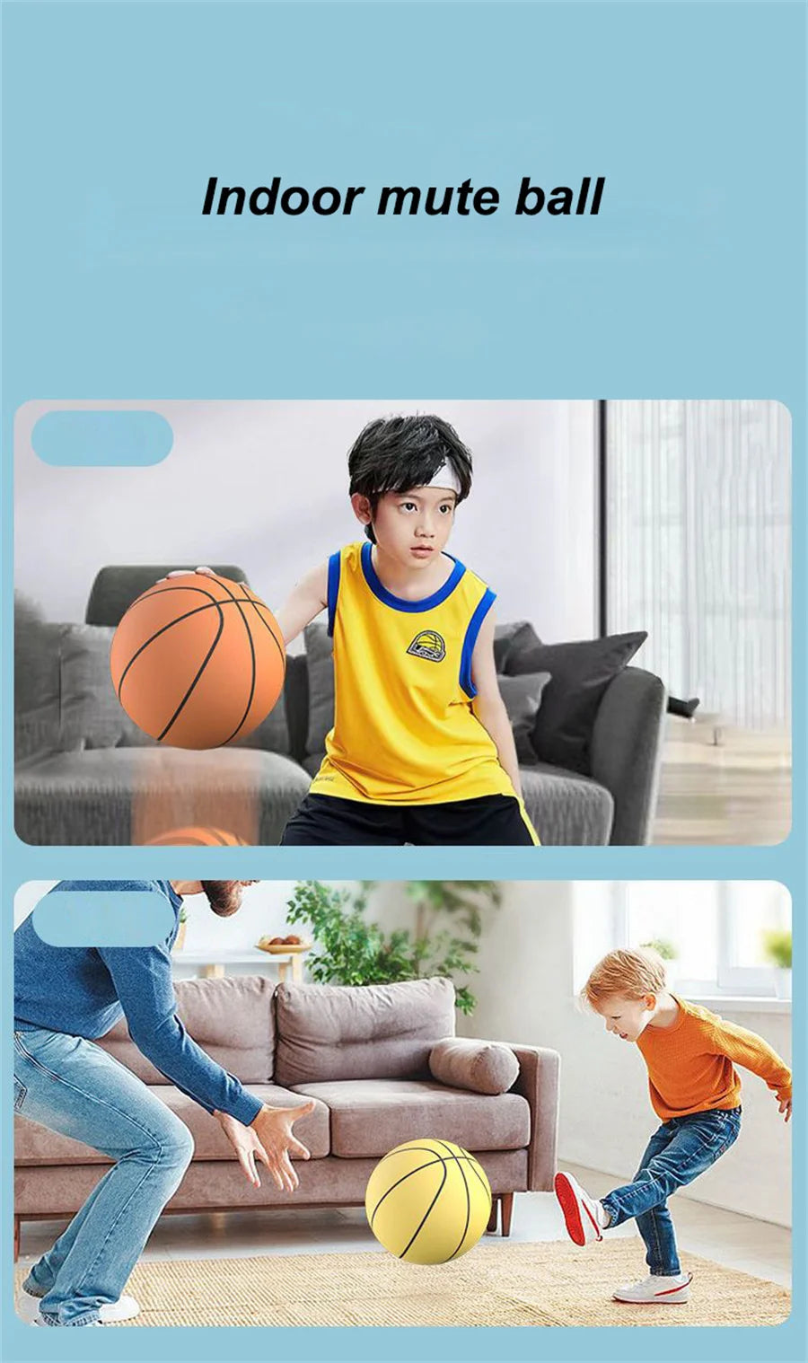 New Bouncing Mute Ball Size 3/5/7 Indoor Silent Basketball No Noise Soft High Density Foam