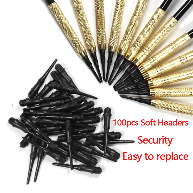 12 Pcs/Set Darts Professtional 14g Safety Soft Tipped Darts 36/100 Plastic Tips