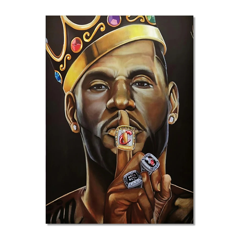 World Basketball Celebrities Wall Art Poster Dunk Mural Modern Home Decor Canvas