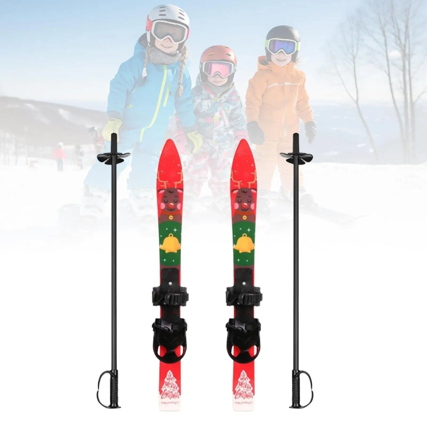 Short Skis for Snow and Poles Sporting Goods Winter Equipment Outdoor Recreation