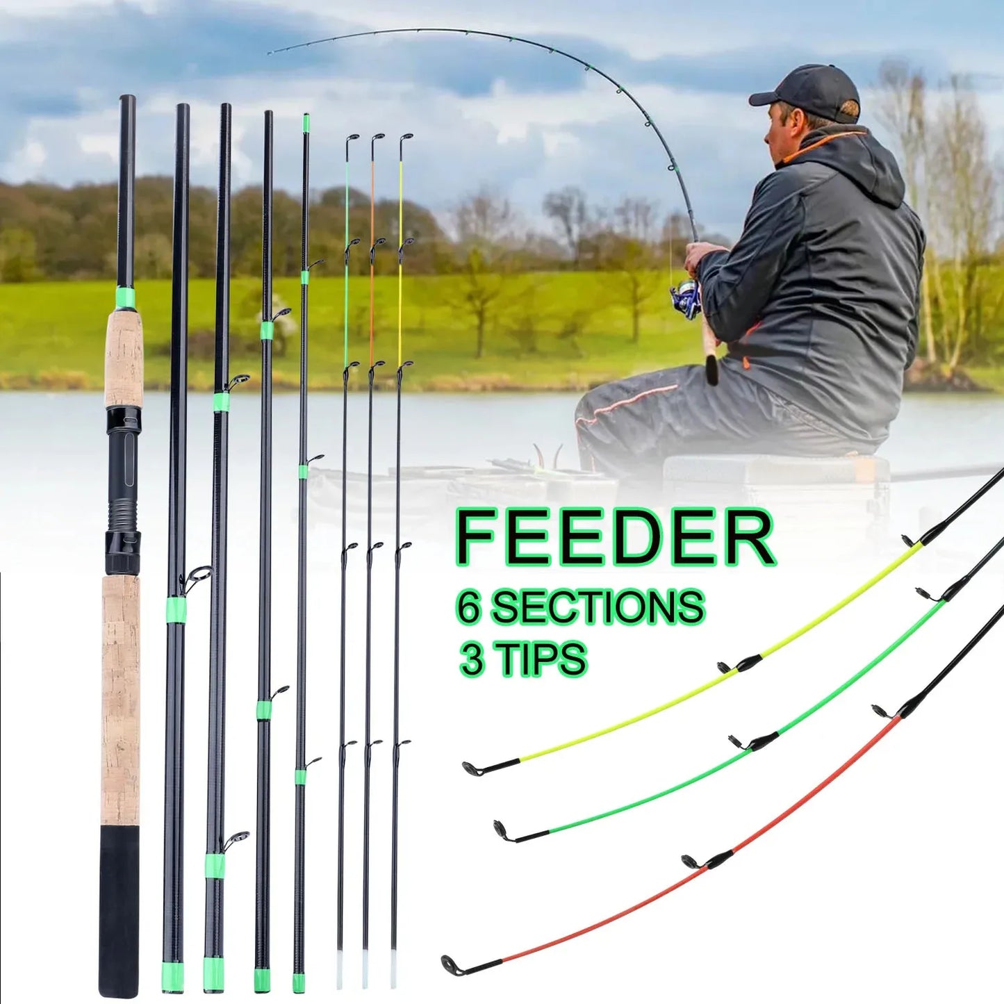 Sougayilang Feeder Fishing Rod Lengthened Handle6 Sections