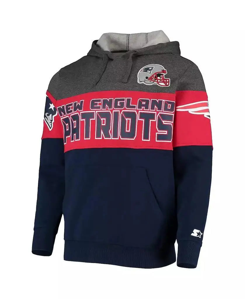 Men's Heather Grey Rednew England Patriots Hoodie Comfortable