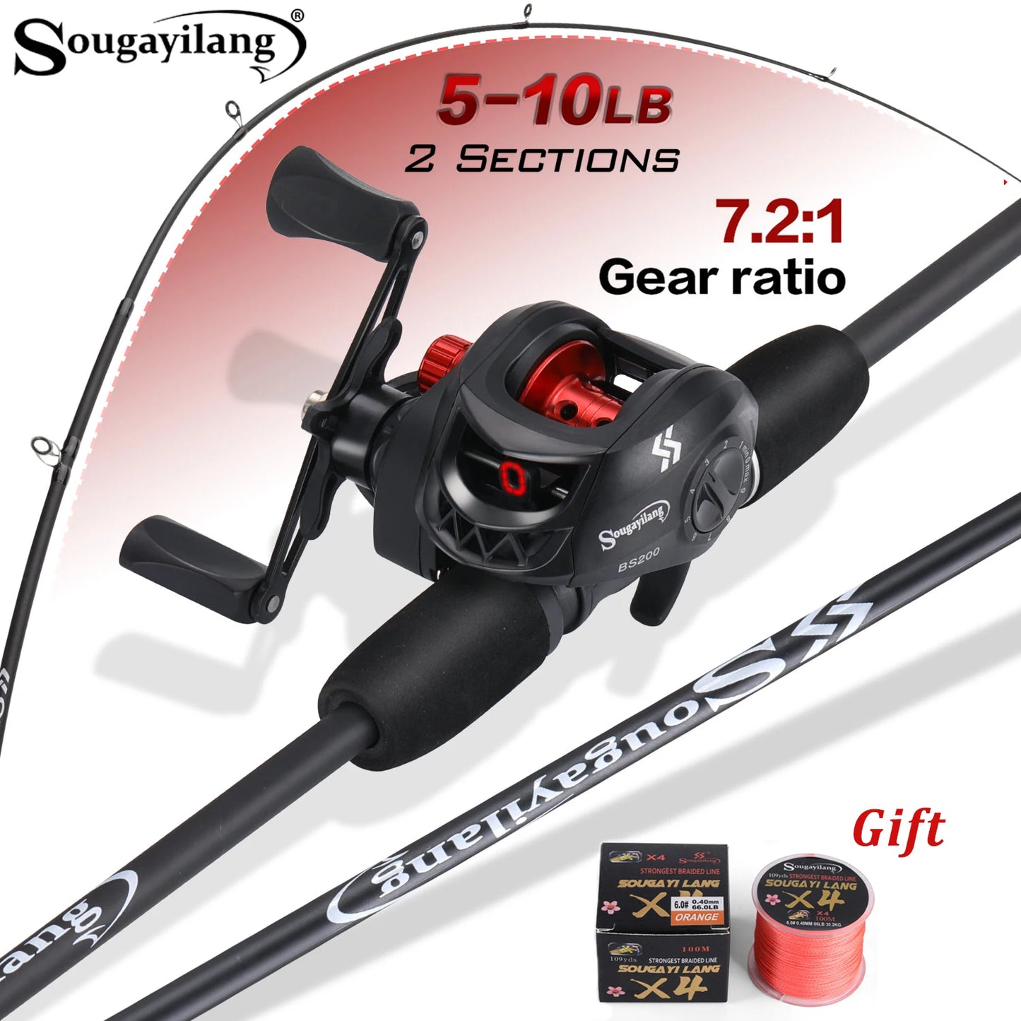 Sougayilang Fishing Rod Reel Combo L