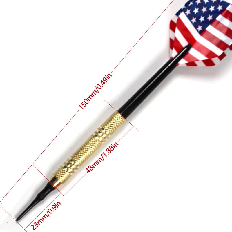 12 Pcs/Set Darts Professtional 14g Safety Soft Tipped Darts 36/100 Plastic Tips