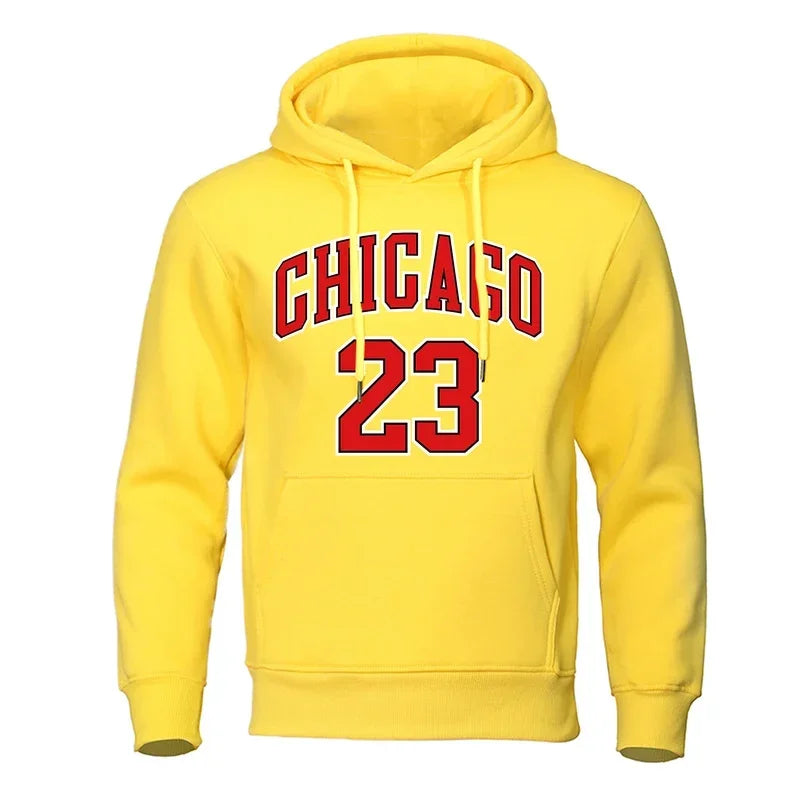 23  Number Pattern Hoodie Men Fashion Hip Hop Pullover Hoody